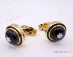 AAA Grade Fake Mont Blanc Cufflinks Yellow Gold - Aftermarket
